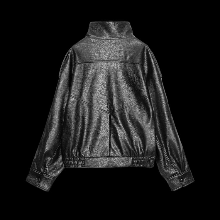 Zara Jacke Lederoptik Schwarz