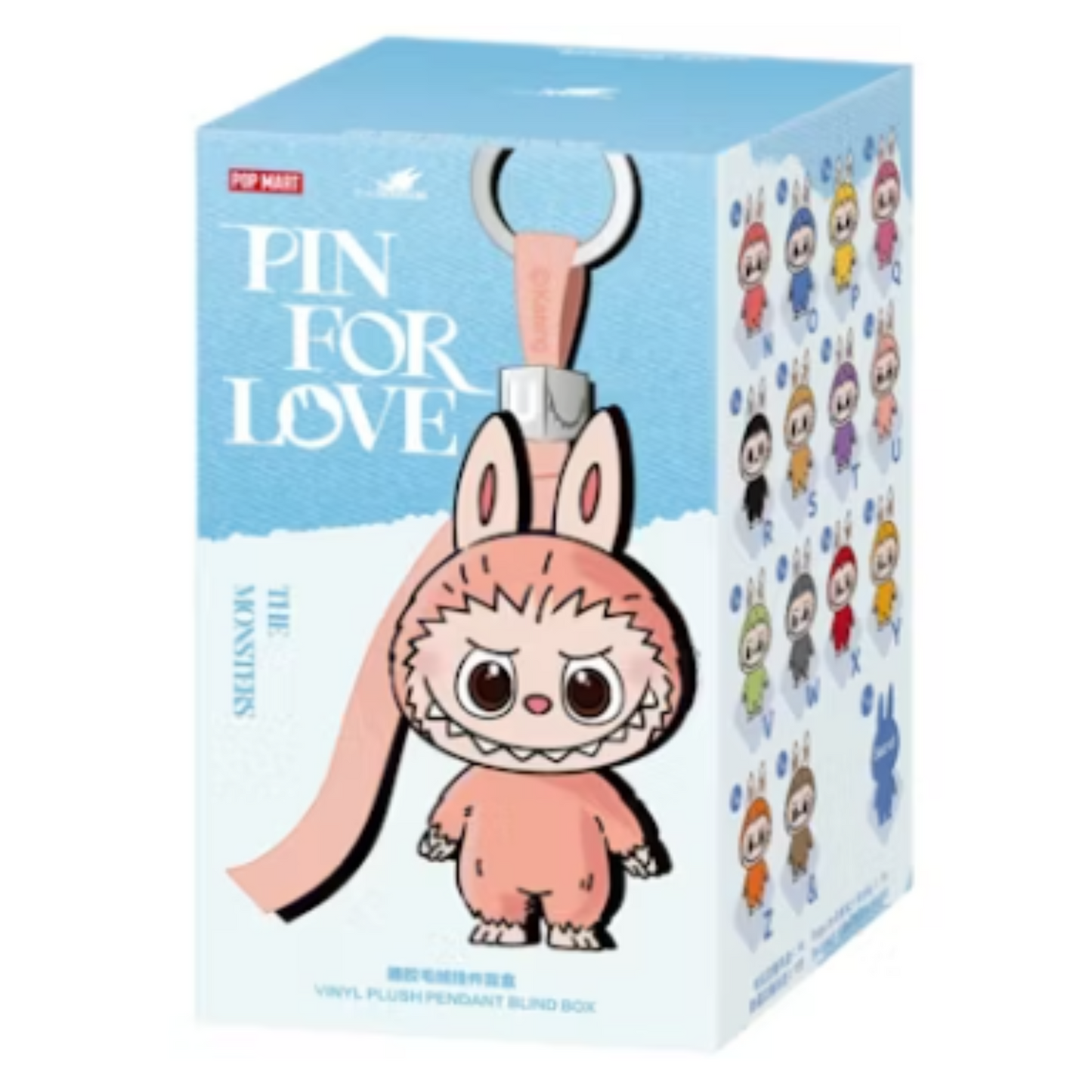Pop Mart Labubu The Monsters Pin for Love Series Vinyl-Plüschanhänger (N-Z) Single Box Set