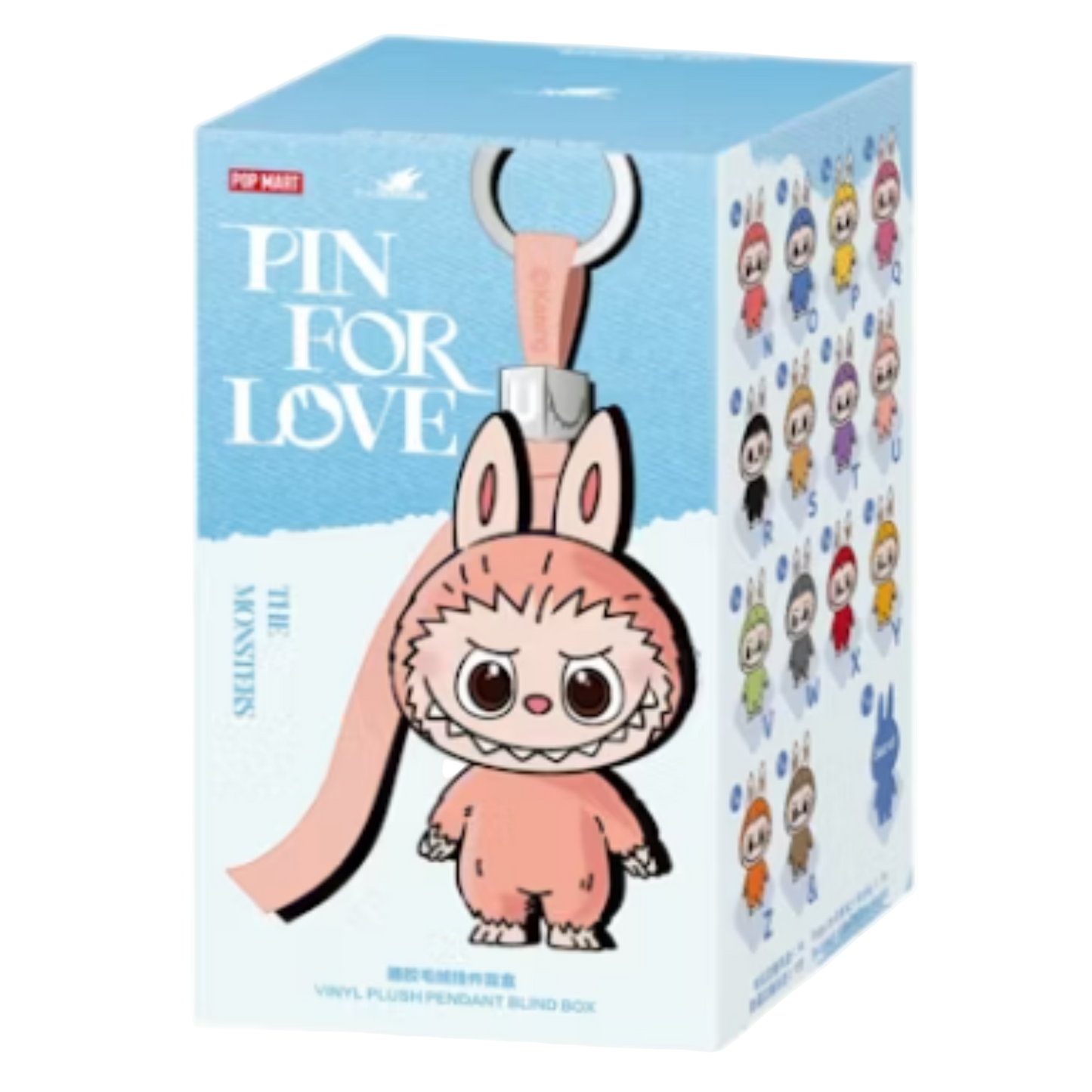 Pop Mart Labubu The Monsters Pin for Love Series Vinyl-Plüschanhänger (N-Z) Single Box Set