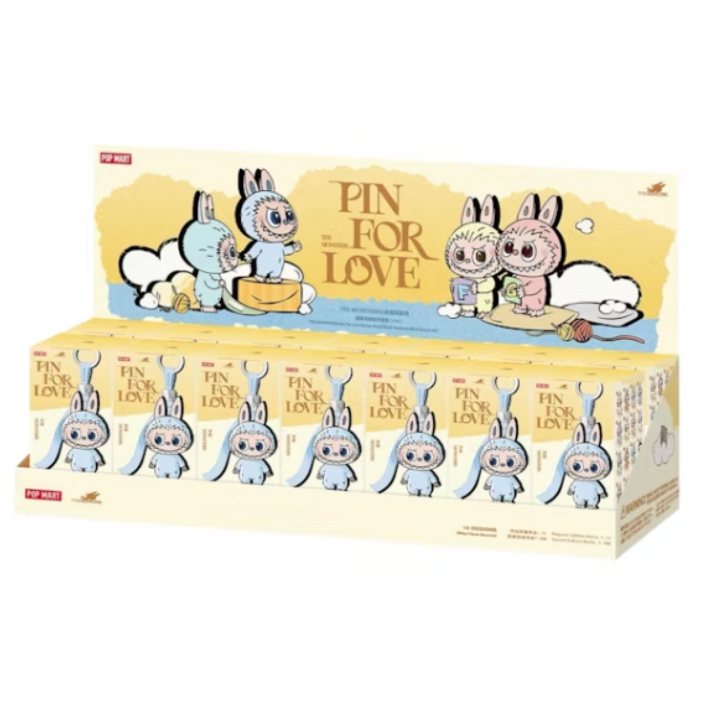 Pop Mart Labubu The Monsters Pin for Love Series Vinyl-Plüschanhänger (A-M) Single Box Set