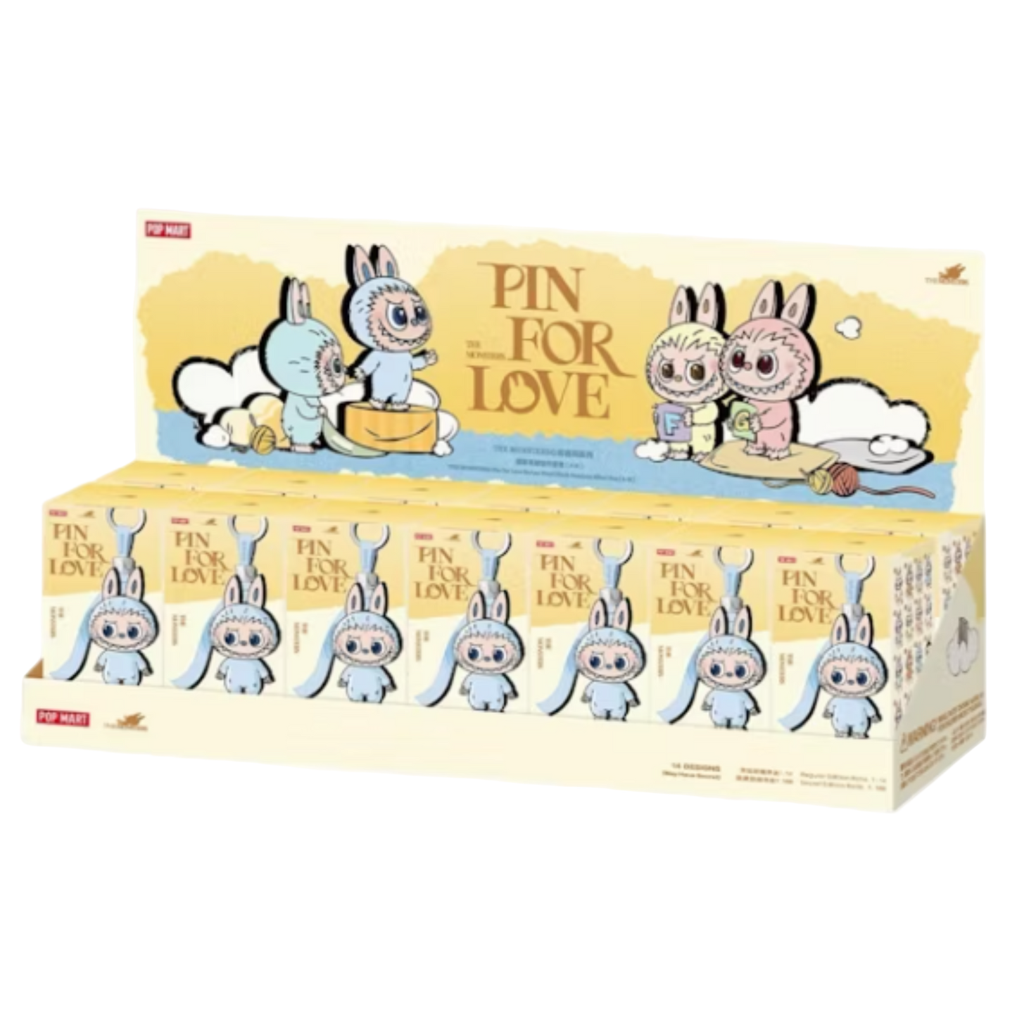 Pop Mart Labubu The Monsters Pin for Love Series Vinyl-Plüschanhänger (A-M) Single Box Set