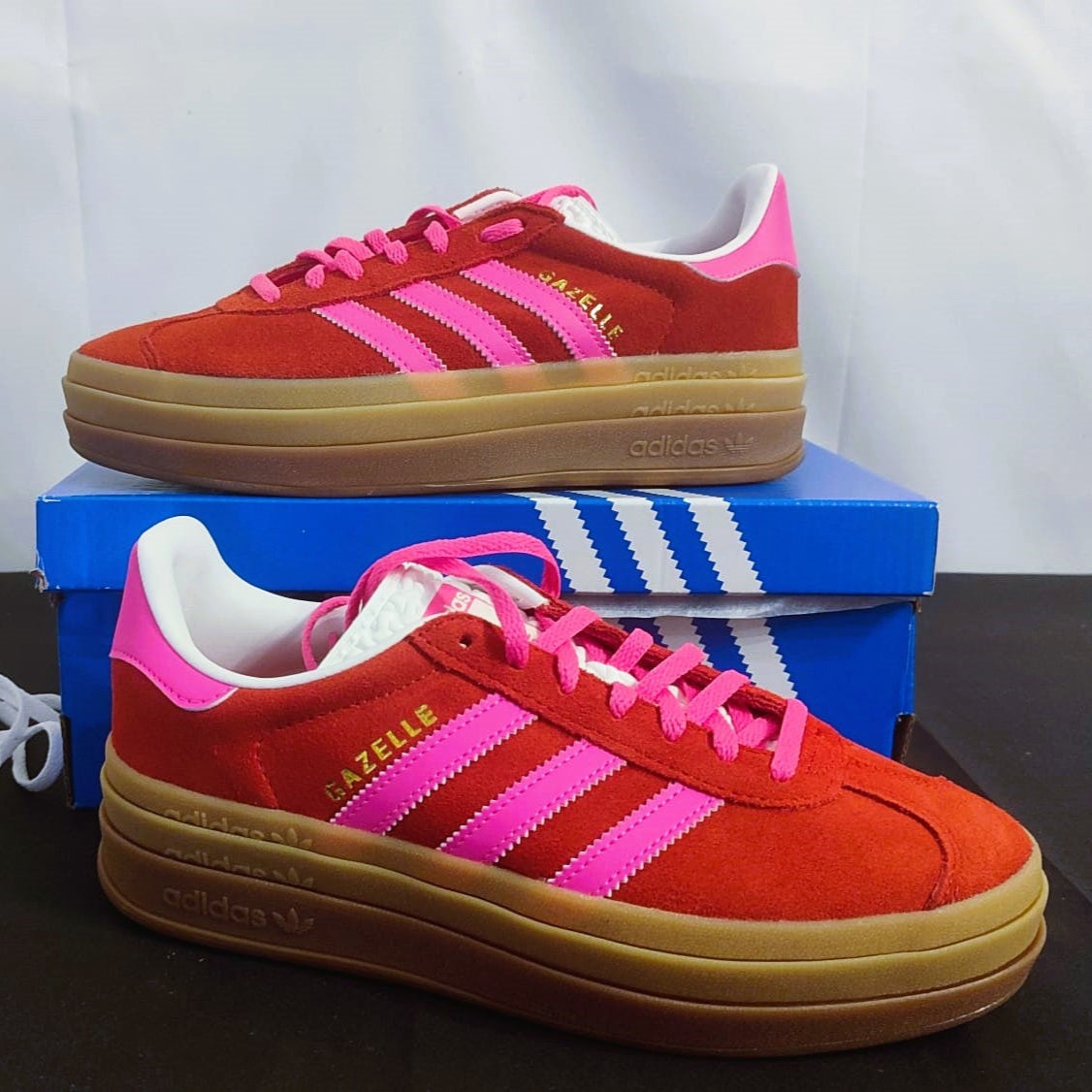 Adidas Gazelle Bold Collegiate Red Lucid Pink