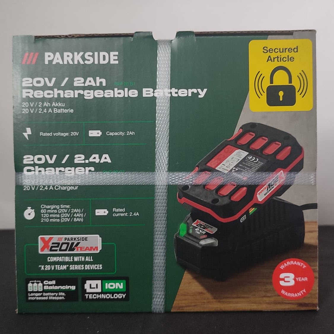 Parkside 20 V / 2 Ah Akku »PAP 20 B1« & Ladegerät »PLG 20 C1«