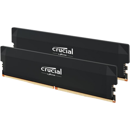 Crucial Pro RAM DDR5 32GB Kit (2x16GB) 6000MHz CL36, Overclocking Gaming, Intel XMP 3.0 / AMD EXPO, PC Memory, White / Black - CP2K16G60C36U5W