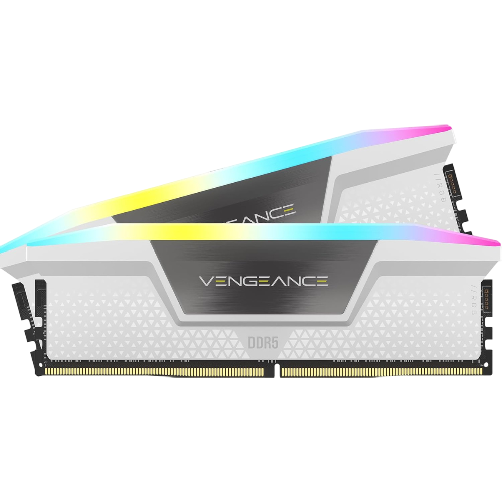 CORSAIR Vengeance RGB DDR5 RAM 32GB (2x16GB) 6000MHz CL36-44-44-96 1.4V AMD Expo & Intel XMP Desktop Computer Memory - White (CMH32GX5M2E6000Z36W)