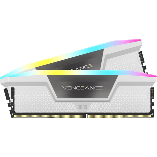 CORSAIR Vengeance RGB DDR5 RAM 32GB (2x16GB) 6000MHz CL36-44-44-96 1.4V AMD Expo & Intel XMP Desktop Computer Memory - White (CMH32GX5M2E6000Z36W)