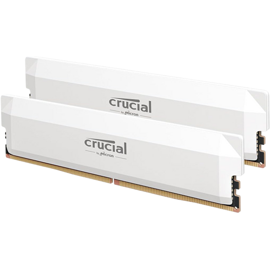Crucial Pro CP2K16G64C38U5W DDR5 RAM Kit (2x16GB) 6400MHz CL38, Overclocking Gaming, Intel XMP 3.0 / AMD Expo, PC Computer Memory, White
