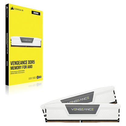 CORSAIR Vengeance DDR5 RAM 32GB (2x16GB) 6400MHz CL36-48-48-104 1.35V AMD Expo Intel XMP 3.0 Desktop Memory - White (CMK32GX5M2B6400Z36W)