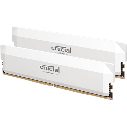 Crucial Pro RAM DDR5 32GB Kit (2x16GB) 6000MHz CL36, Overclocking Gaming, Intel XMP 3.0 / AMD EXPO, PC Memory, White / Black - CP2K16G60C36U5W