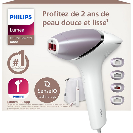 Philips Lumea IPL 8000 Series Haarentfernungsgerät mit SenseIQ 4 Aufsätze (BRI949/00)
