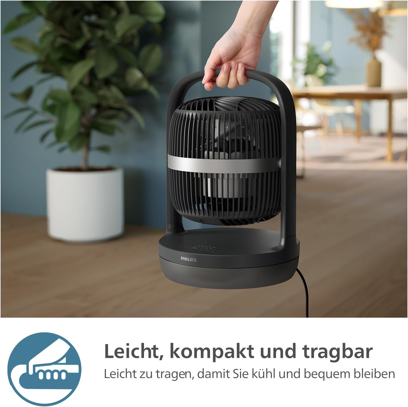 Philips Series 3000 Tischventilator mit Oszillation Schwarz (CX3050/01)