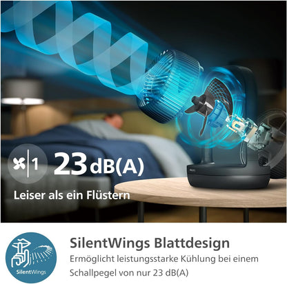 Philips Series 3000 Tischventilator mit Oszillation Schwarz (CX3050/01)