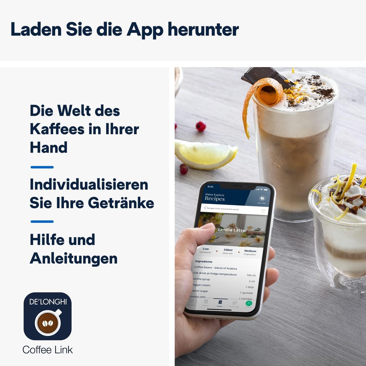 De'Longhi Eletta Explore Kaffeevollautomat mit LatteCrema Milchsystem Dark Grey (ECAM452.57.G)