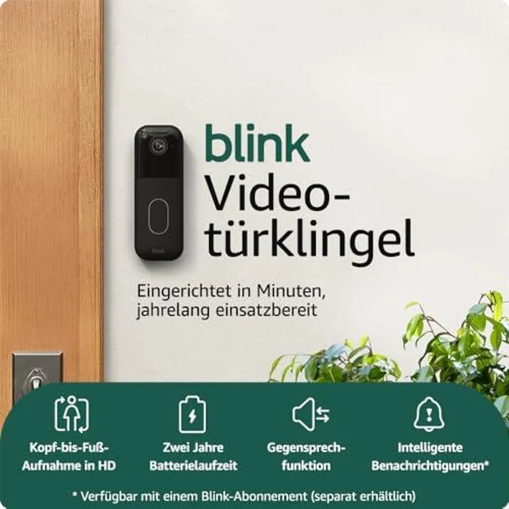 Blink Video Doorbell (2. Gen.) Smarte Video-Türklingel mit Kamera Schwarz (B0DJDT9XH4)