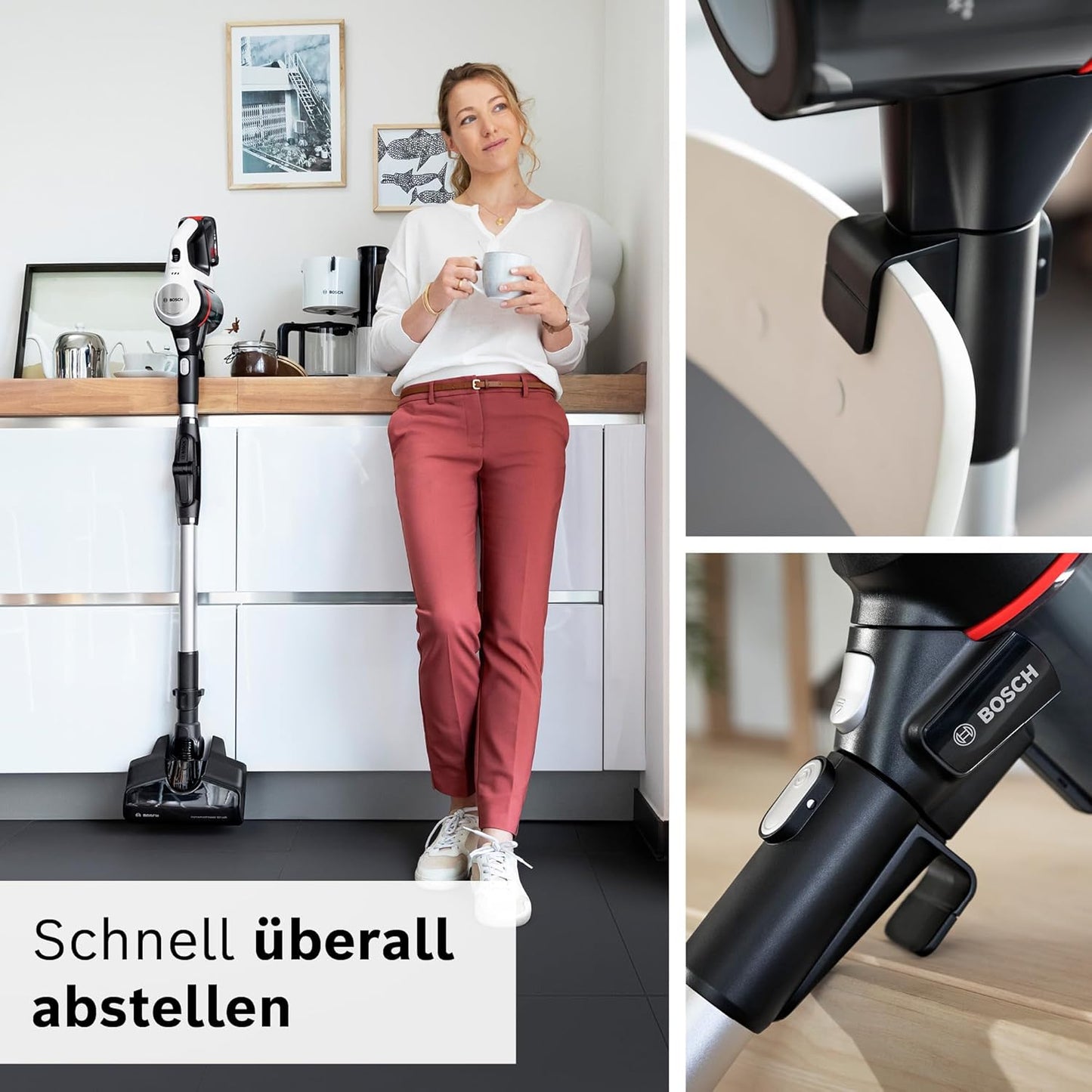 Bosch Unlimited 7 Akku-Handstaubsauger Weiß mit Wechselakku (BKS711MTB)