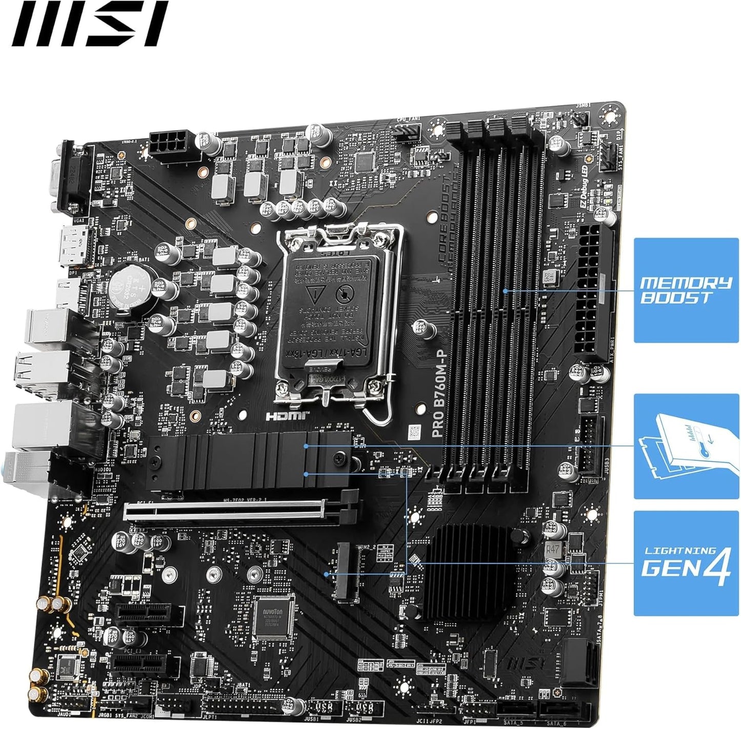 MSI PRO B760M-P Mainboard Micro-ATX LGA 1700