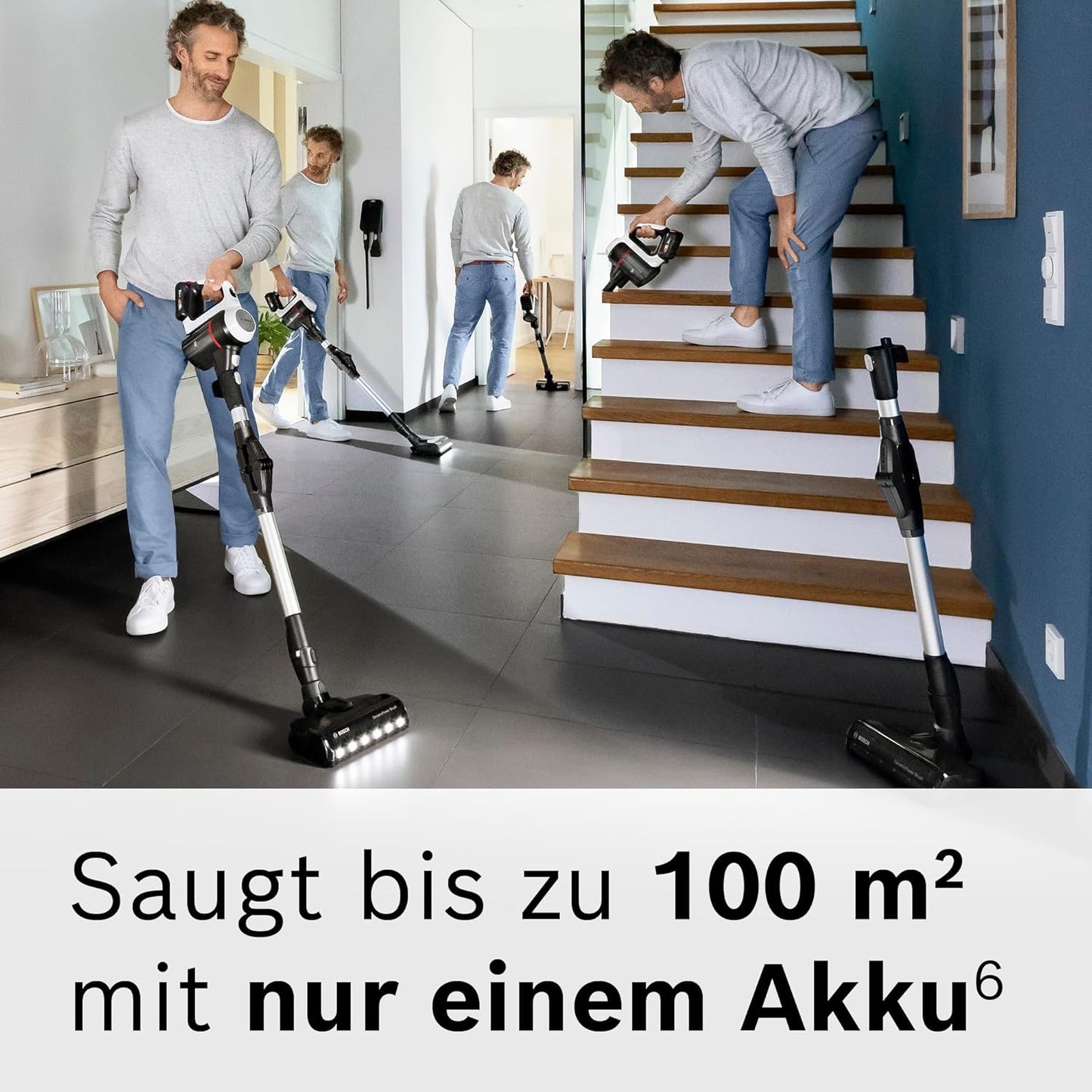 Bosch Unlimited 7 Akku-Handstaubsauger Weiß mit Wechselakku (BKS711MTB)