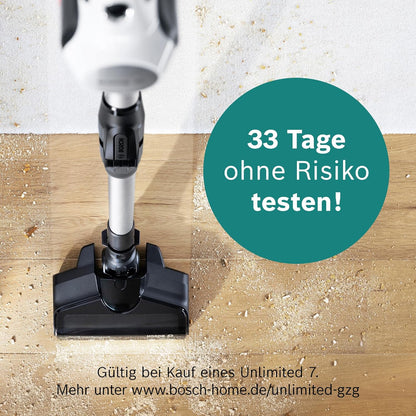 Bosch Unlimited 7 Akku-Handstaubsauger Weiß mit Wechselakku (BKS711MTB)