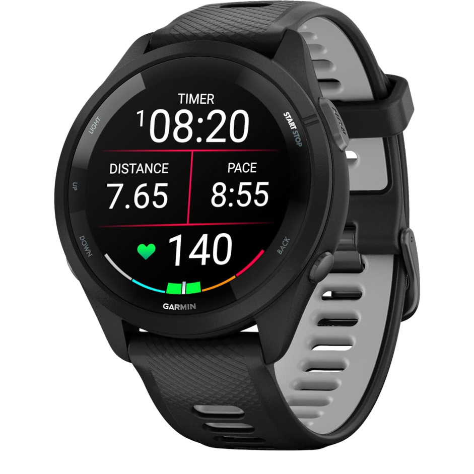 Garmin Forerunner 265 GPS-Smartwatch mit AMOLED-Touchdisplay, Musik & Garmin Pay Schwarz
