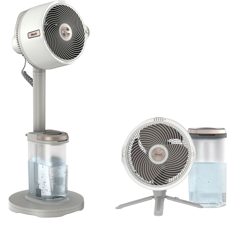 Shark FlexBreeze Pro Mist Akku-Stand- & Tischventilator mit Sprühfunktion (FA300WHEU)
