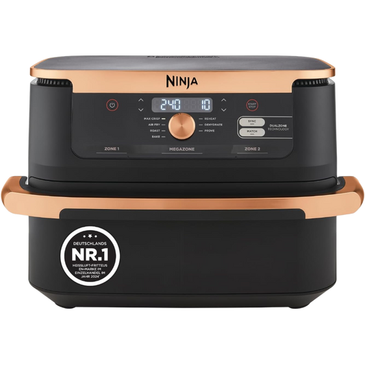 Ninja Foodi FlexDrawer Heißluftfritteuse 10,4L mit FlexDrawer Schwarz/Kupfer (AF500EUCP)