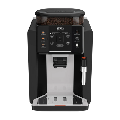 KRUPS Sensation Kaffeevollautomat mit Milchdüse Schwarz (EA910A)
