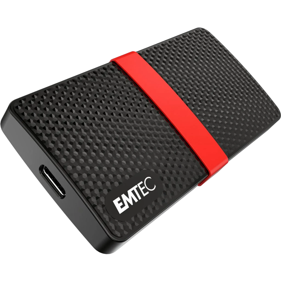 Emtec X200 USB-C SSD 256GB USB 3.2 Gen 1 bis 450MB/s Schwarz/Rot