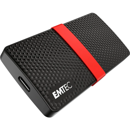Emtec X200 USB-C SSD 256GB USB 3.2 Gen 1 bis 450MB/s Schwarz/Rot