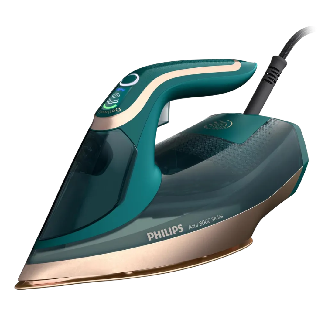 Philips Azur Bügeleisen 8000 Series Keramikbügelsohle Türkis