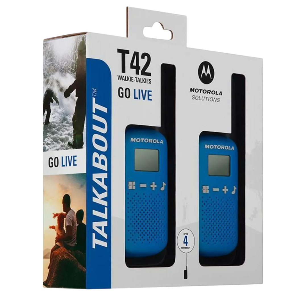 Motorola TALKABOUT T42 Funkgeräte-Set (2er-Pack) Blau/Schwarz