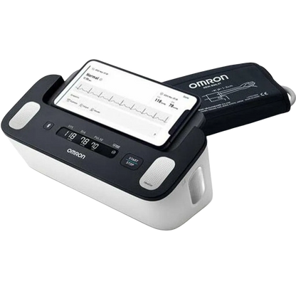 OMRON Complete Oberarm-Blutdruckmessgerät mit EKG Schwarz/Weiß
