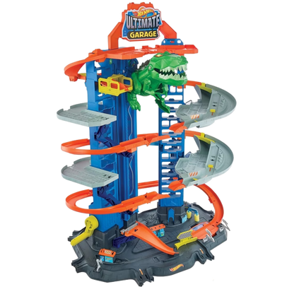Hot Wheels City Ultimate Garage Spielset mit T-Rex (GJL14)