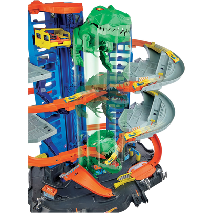 Hot Wheels City Ultimate Garage Spielset mit T-Rex (GJL14)