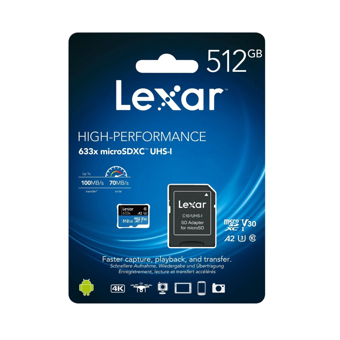 Lexar High-Performance 633x microSDXC UHS-I 512 GB (LSDMI512BB633A)