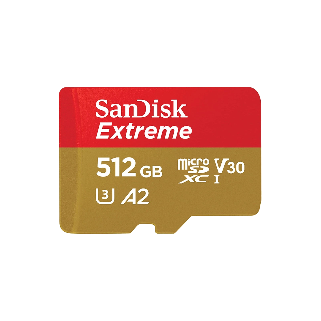 SanDisk Extreme microSDXC 512 GB 190 MB/s A2 V30 U3 mit Adapter