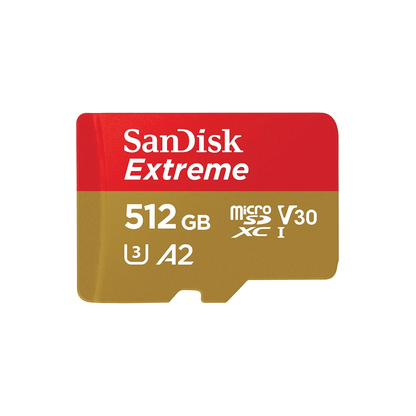SanDisk Extreme microSDXC 512 GB 190 MB/s A2 V30 U3 mit Adapter