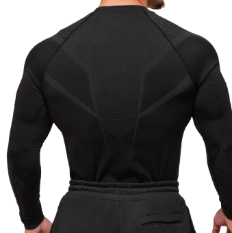 Gymshark Onyx 5.0 Seamless Long Sleeve T-Shirt - Black/Onyx Grey