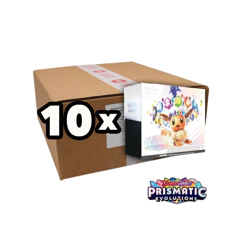 Pokémon TCG Scarlet & Violet 8.5: 10x Prismatic Evolutions Elite Trainer Box - Englisch, Sealed Case